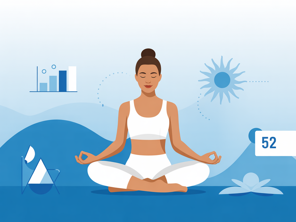 Líder meditando em um ambiente de trabalho calmo, representando a liderança consciente e o mindfulness.