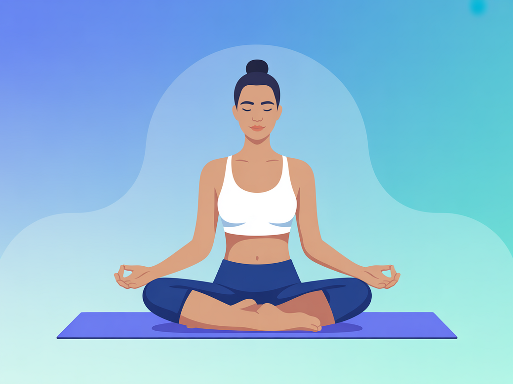 Mulher praticando yoga com foco na reabilitação emocional e autocompaixão