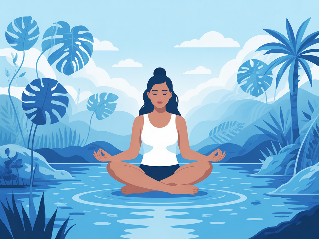 Mulher praticando yoga em um ambiente sereno, representando o poder das frases de inspiração para yoga.