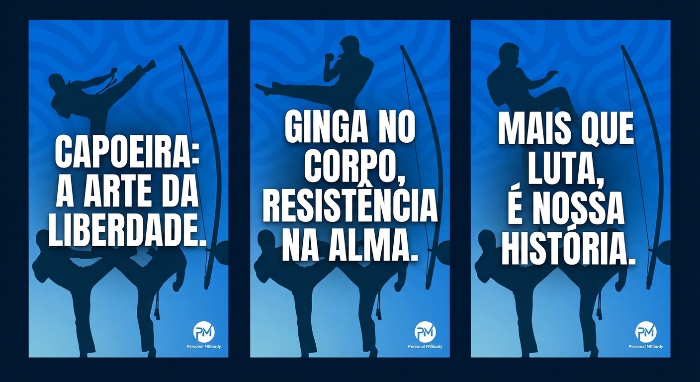 Atleta praticando exercício físico com frases motivacionais de educação física sobrepostas