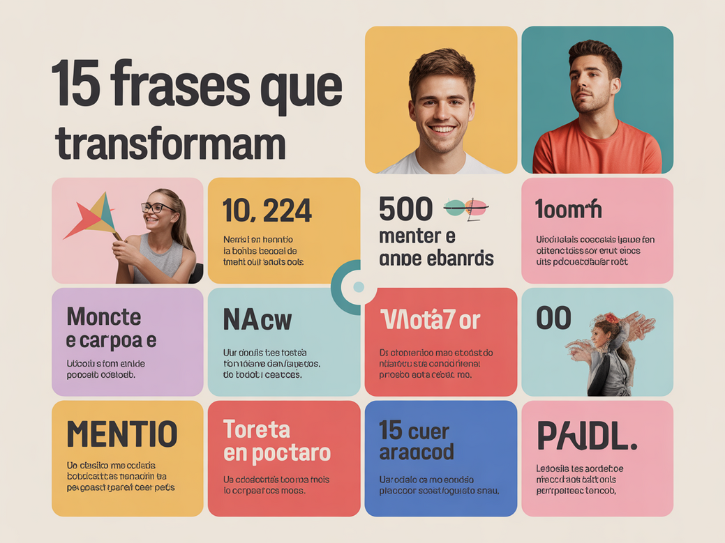 Infográfico com 15 frases motivacionais para academia, focadas em mente e corpo, com a cor azul predominante e o logo da Millbody.