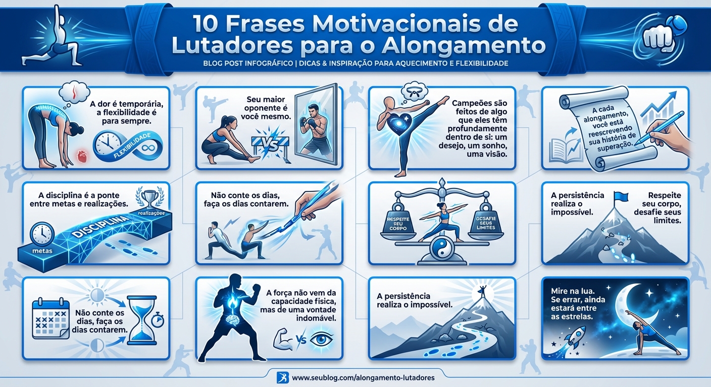 Frases motivacionais para lutadores aplicadas em aulas de alongamento