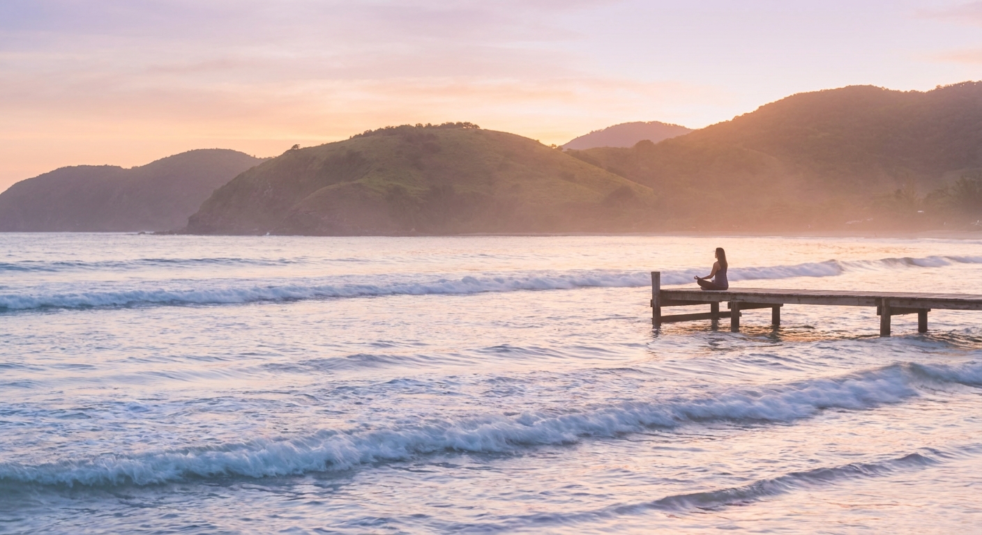 frases de inspiração paz interior meditação ondas calmas