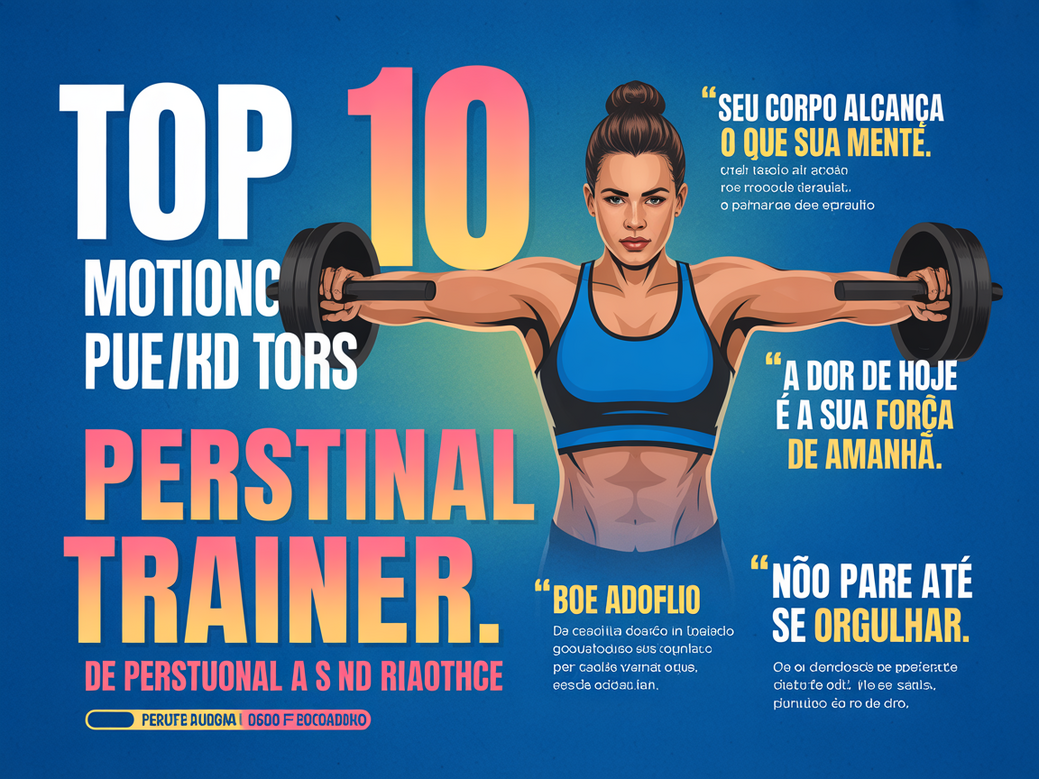 Infográfico com as 10 principais frases de transformação para Personal Trainer, destacando o impacto na motivação dos alunos.