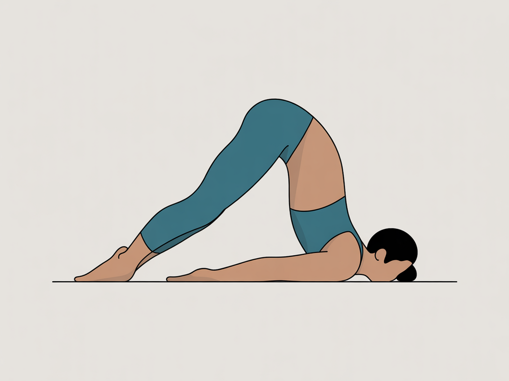 GIF animado mostrando uma sequência de posturas de yoga para iniciantes, como Gato-Vaca e Cachorro Olhando para Baixo, demonstrando o fluxo do movimento.