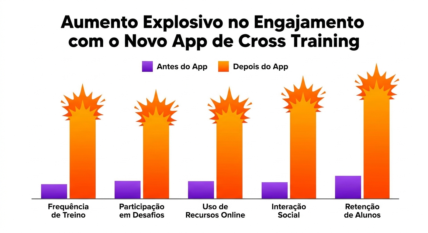 Gráfico mostrando aumento de engajamento com app de personal trainer