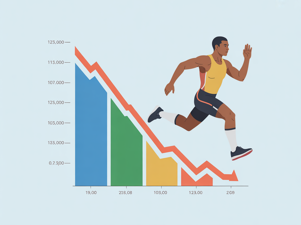 A graph within the app showing an athlete's performance progression over time in functional strength metrics.