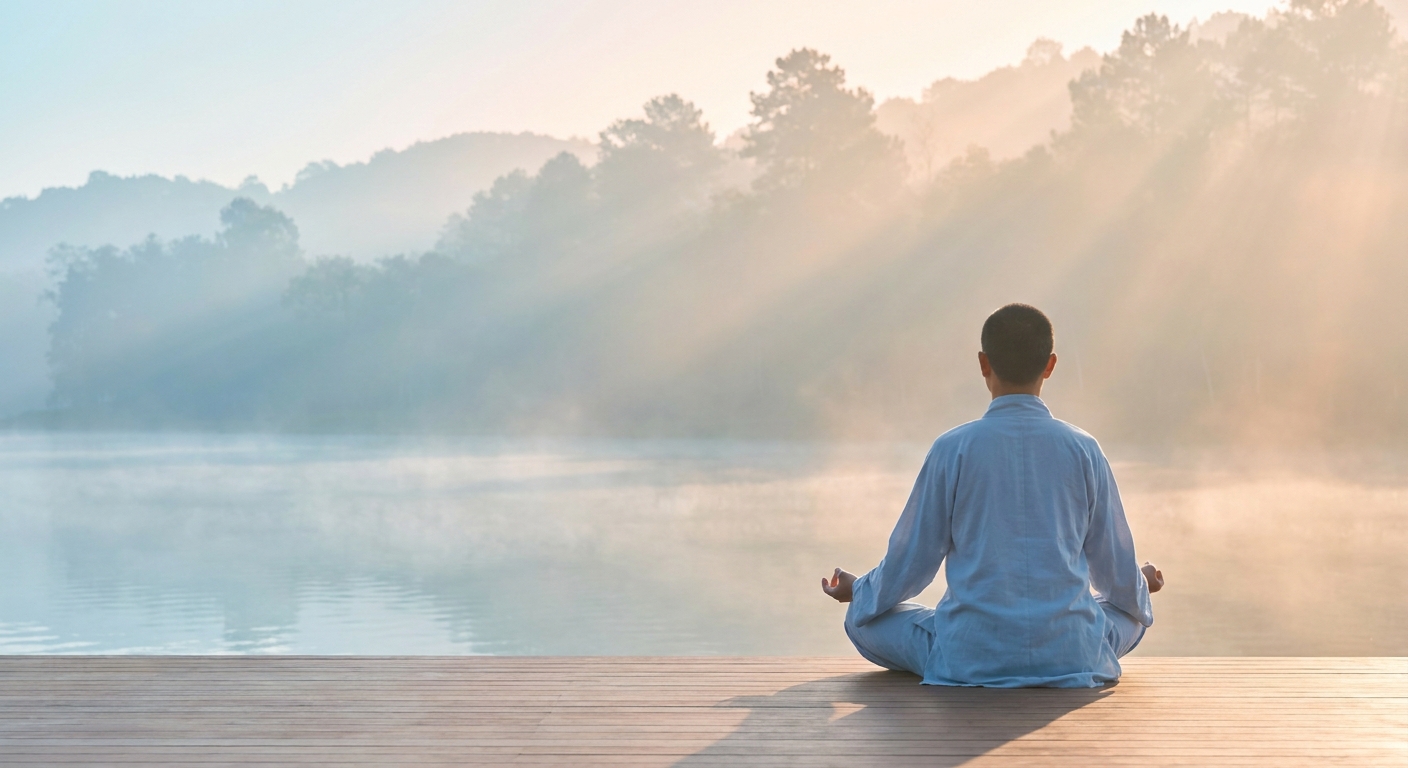 frases de inspiração meditação paz interior vitalizen pessoa meditando ao ar livre