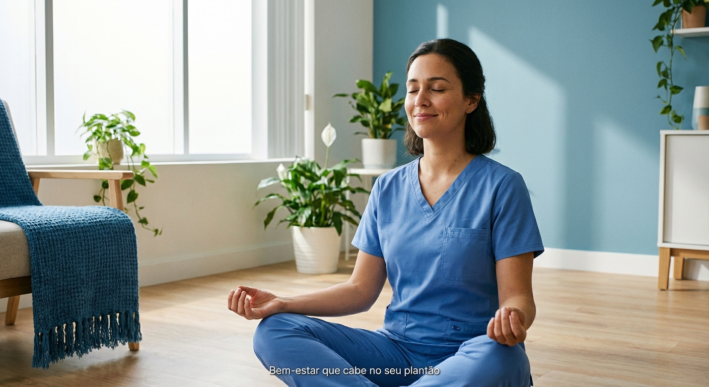 Trabalhador da saúde praticando bem-estar
