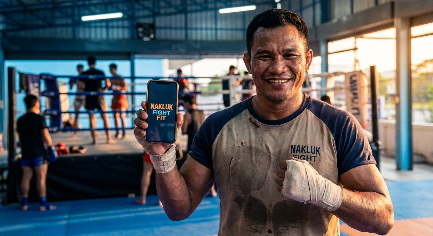 Instrutor de artes marciais usando app Personal Millbody para gerenciar alunos