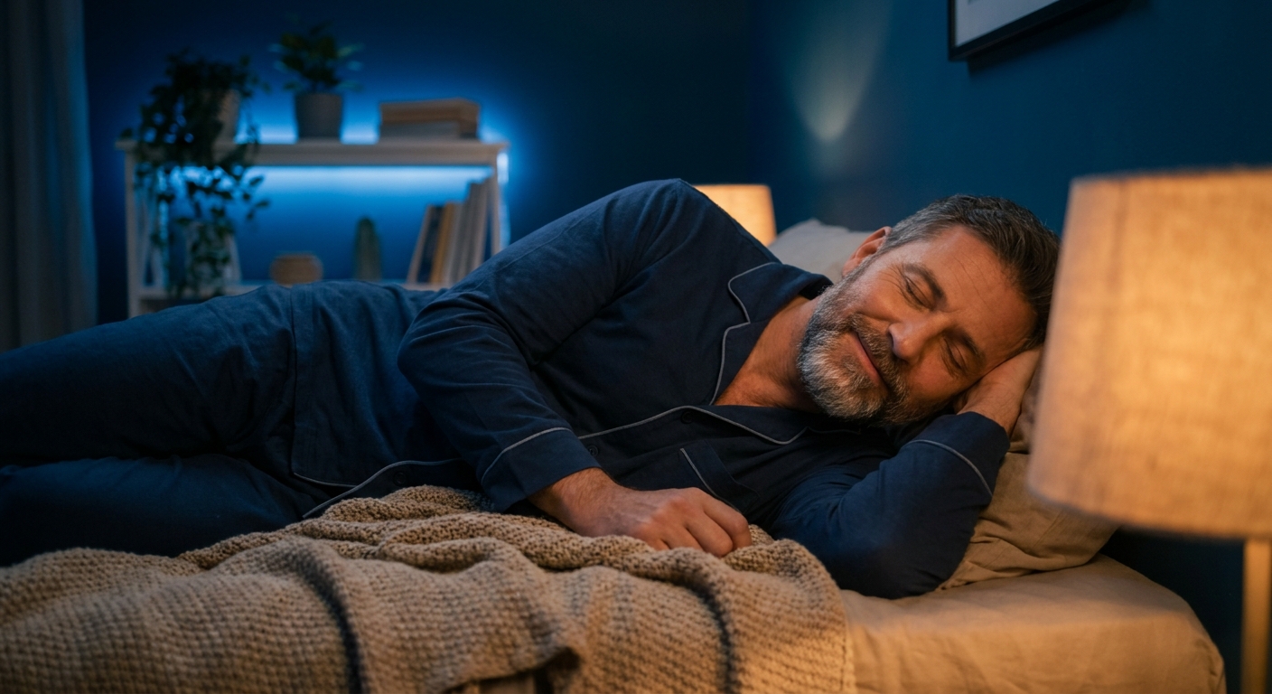 homem meditando para dormir melhor com meditação guiada noturna