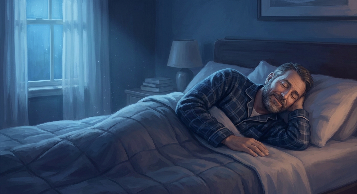 Homem meditando para dormir melhor com yoga para insônia e meditação noturna guiada