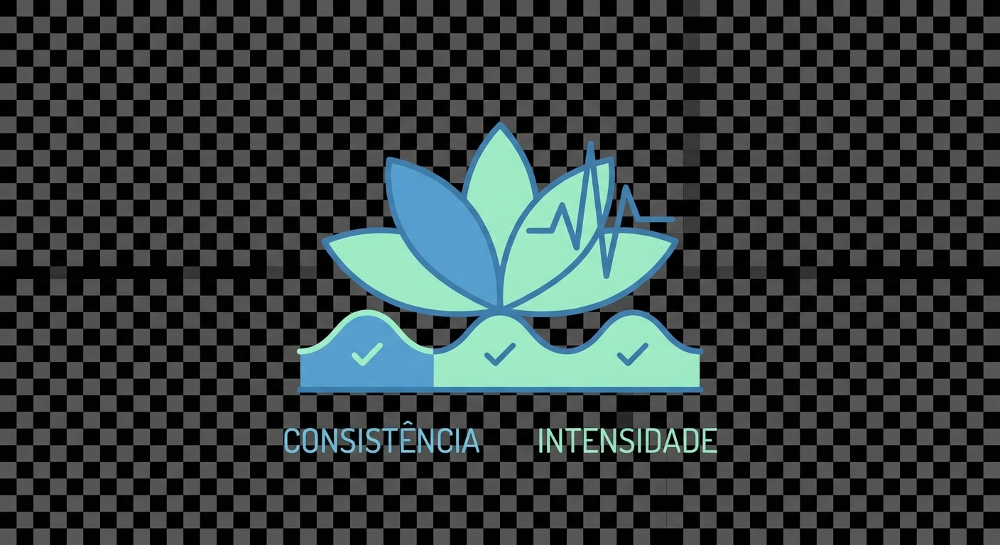 Ícone consistência vs intensidade no yoga