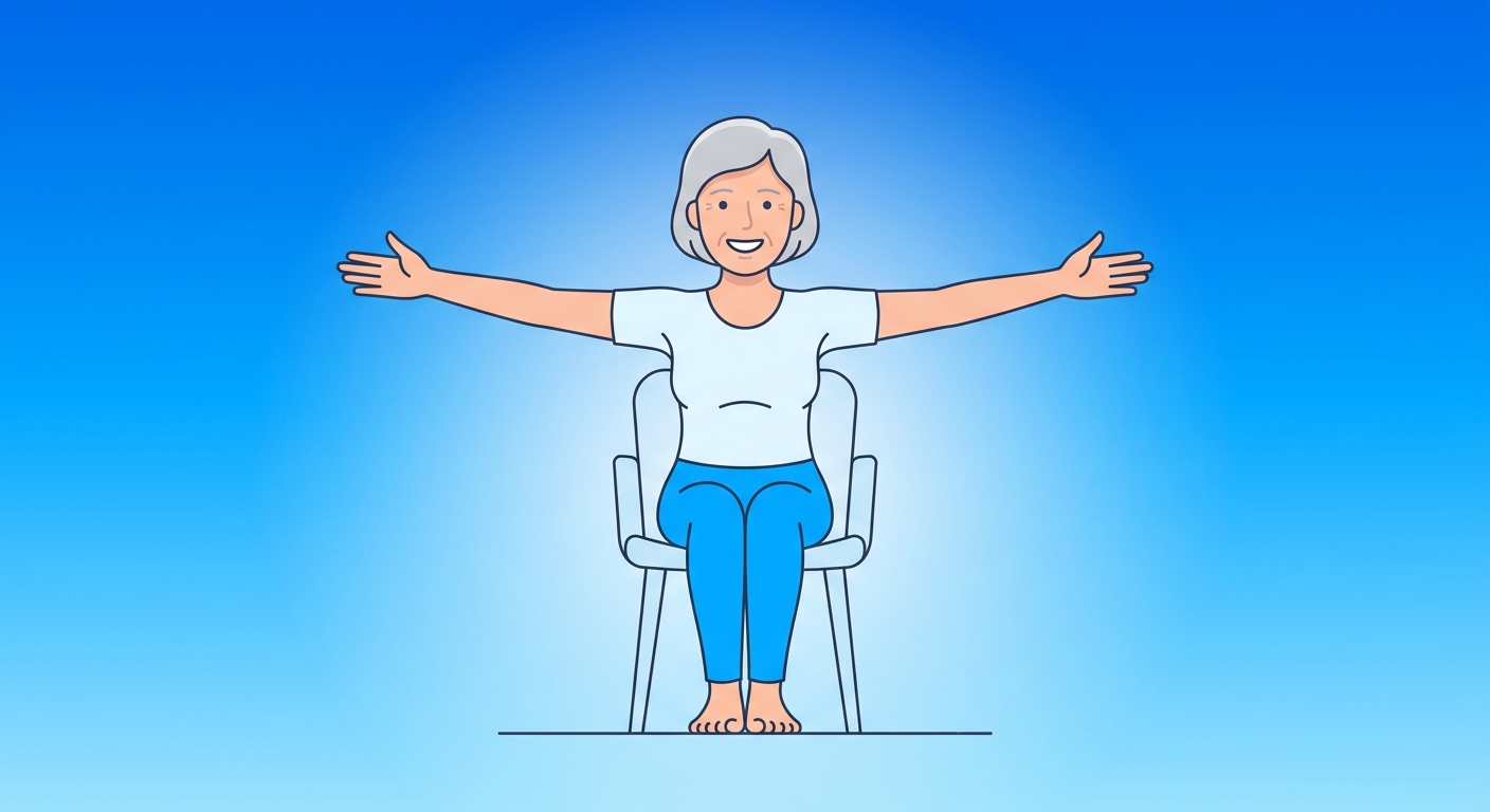 Idosa ativa praticando yoga na cadeira - frases de inspiração Vitalizen