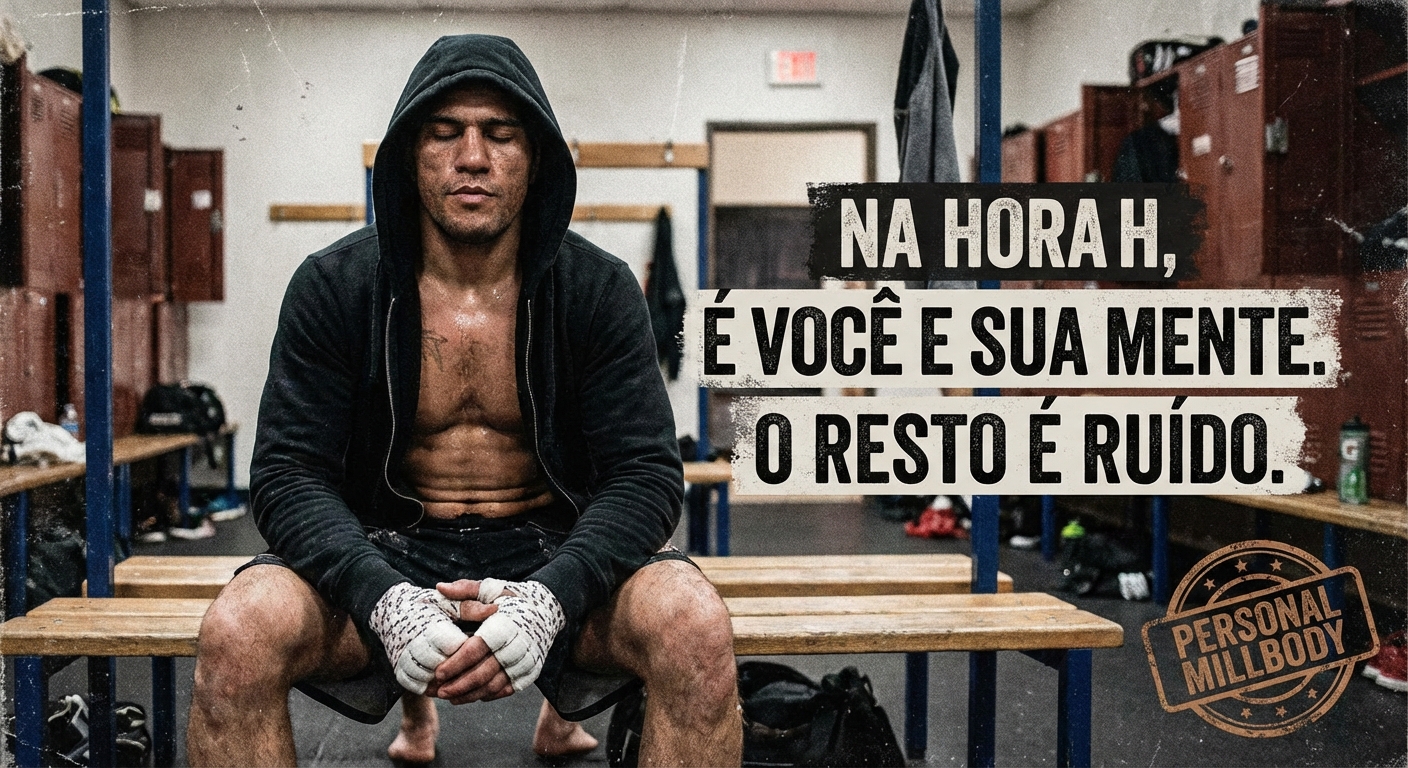 Atleta de MMA motivado com frases inspiradoras para treino de artes marciais mistas