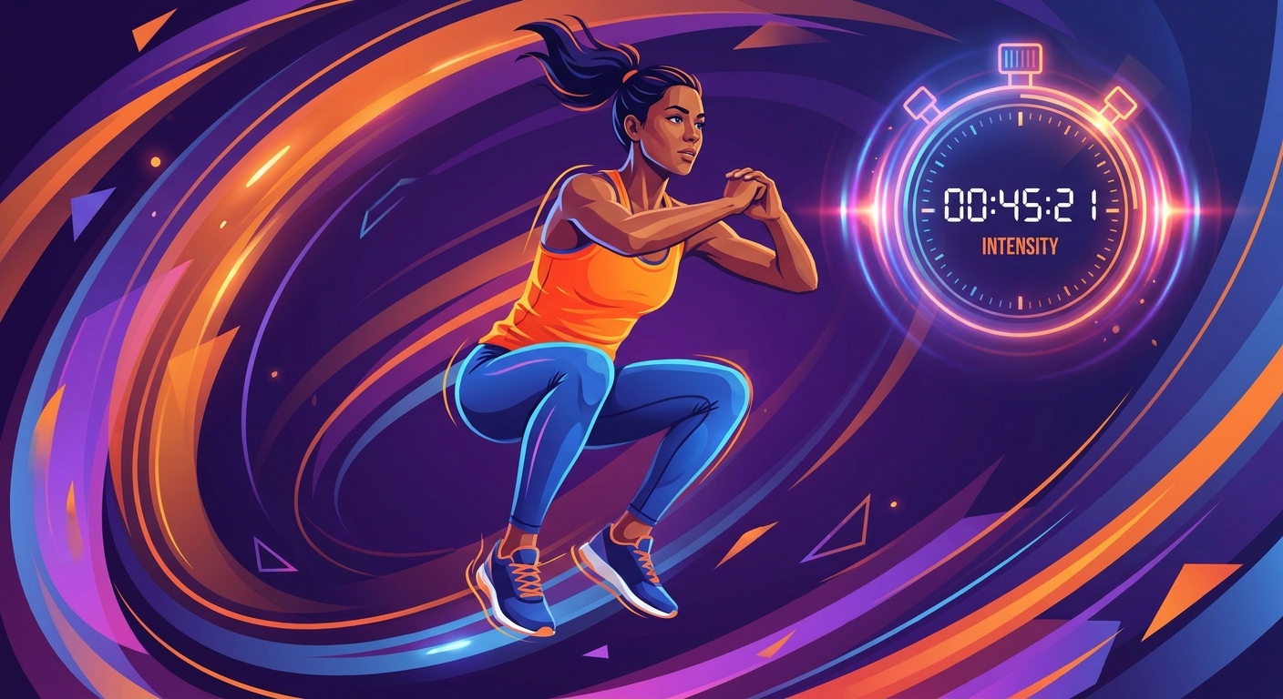 Influencer fitness executando treino HIIT com app Personal Millbody