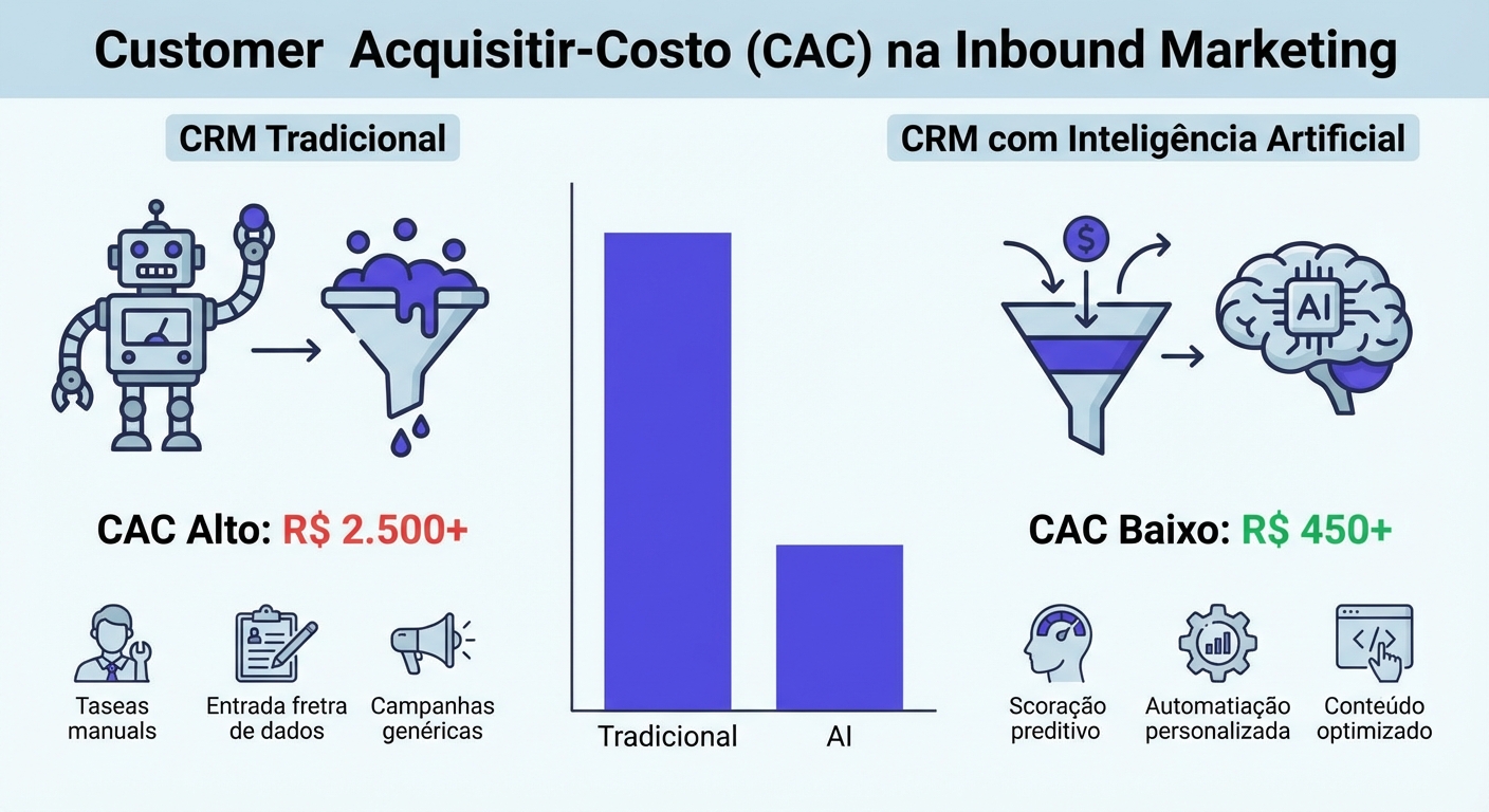 Infográfico: Redução de CAC com CRM IA