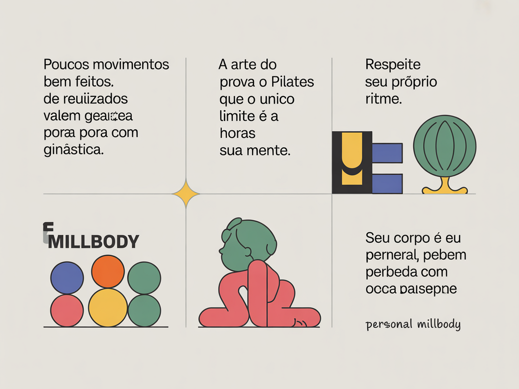 Infográfico com frases de Pilates para inspirar educadoras de crianças com autismo, destacando os benefícios do método.
