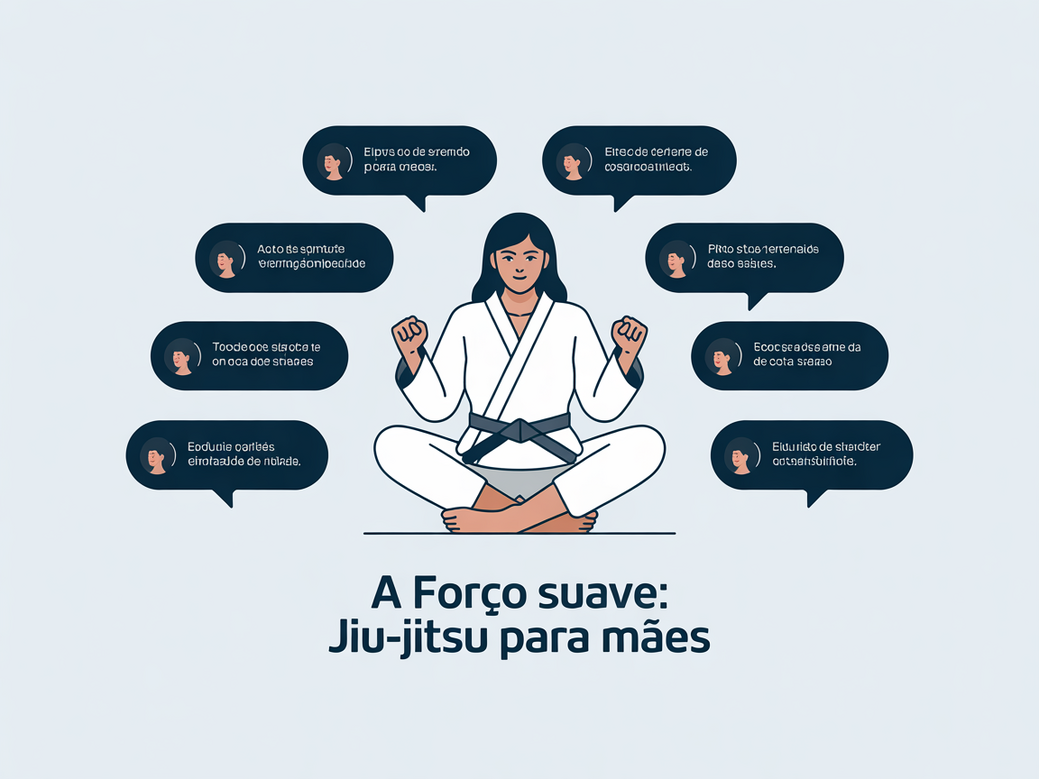 Infográfico com frases de Jiu Jitsu para personal trainers de gestantes, conectando a arte marcial e a maternidade.