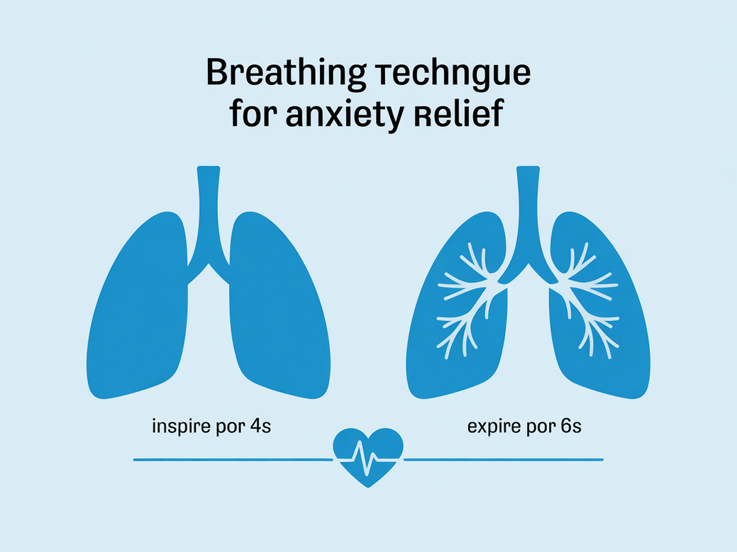 Infográfico simples mostrando a técnica de respiração 4-7-8 para alívio rápido da ansiedade