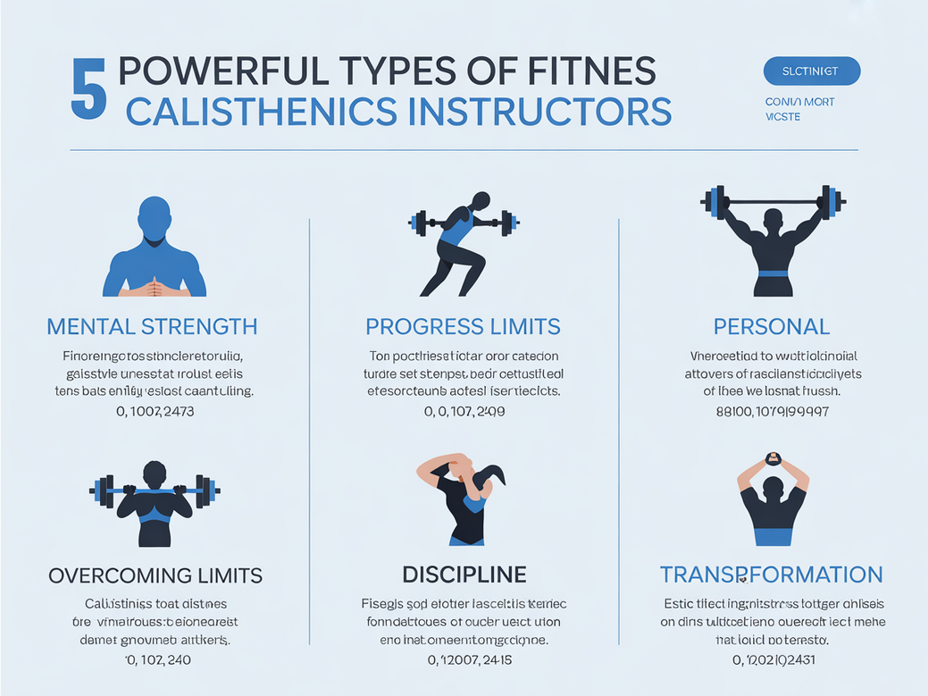 Infográfico com os 5 tipos de citações fitness mais impactantes para calistenia.
