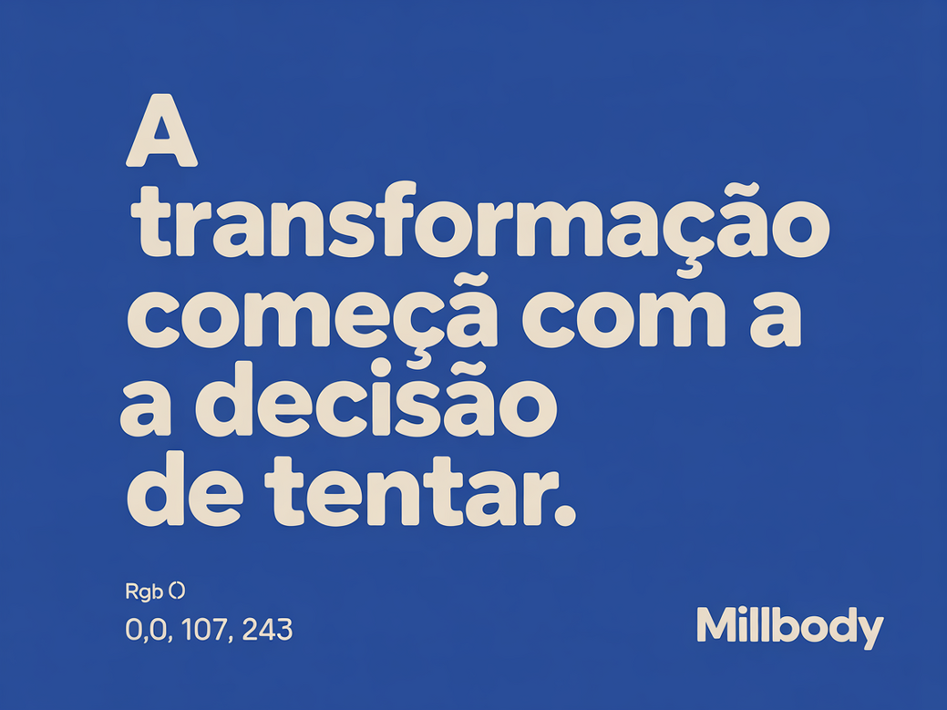 Exemplo de mensagem de inspiração para emagrecimento em um card: 'A transformação começa com a decisão de tentar'