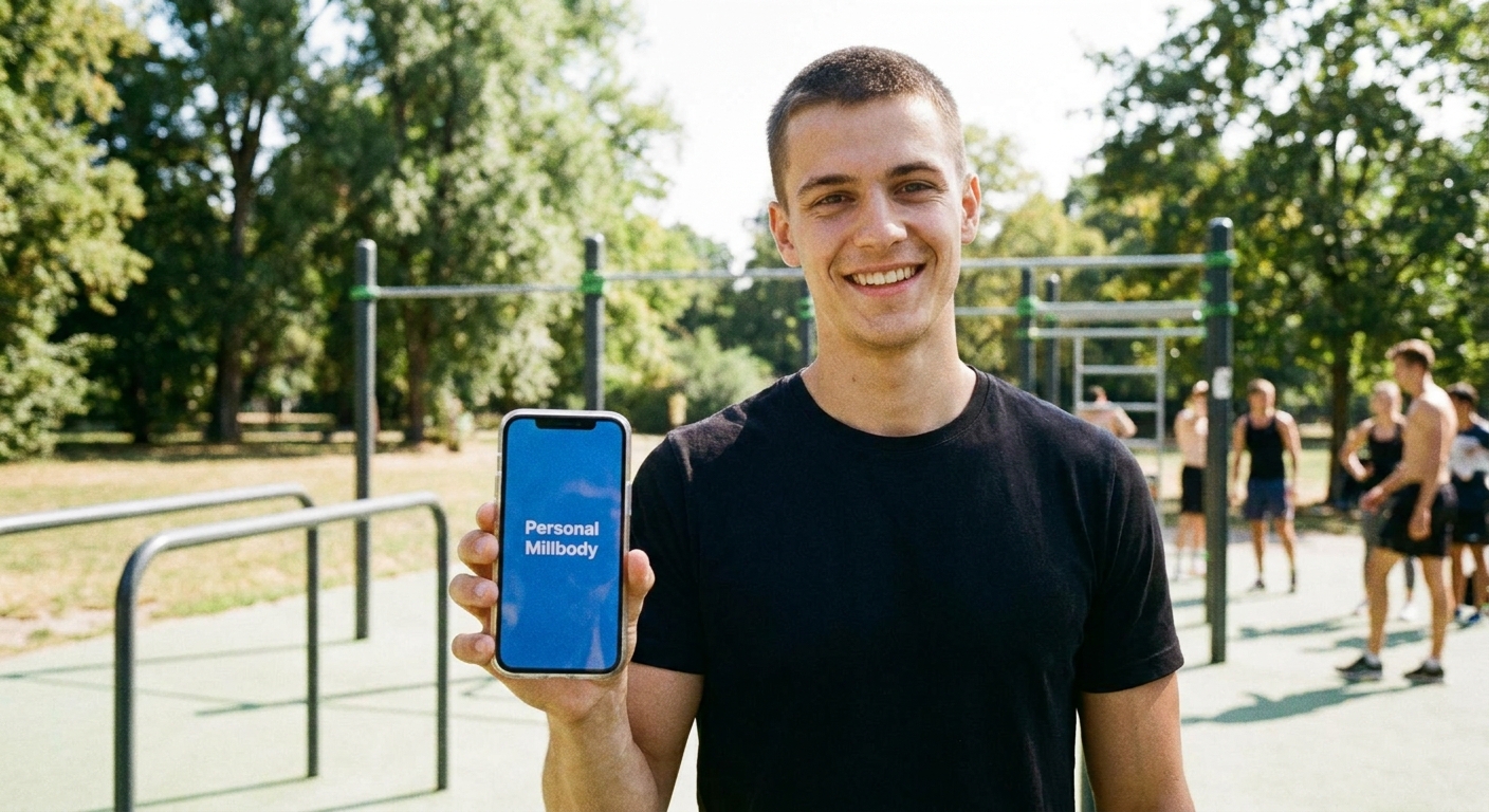 Instrutor de calistenia usando o app para personal trainer de calistenia para registrar evolução dos alunos