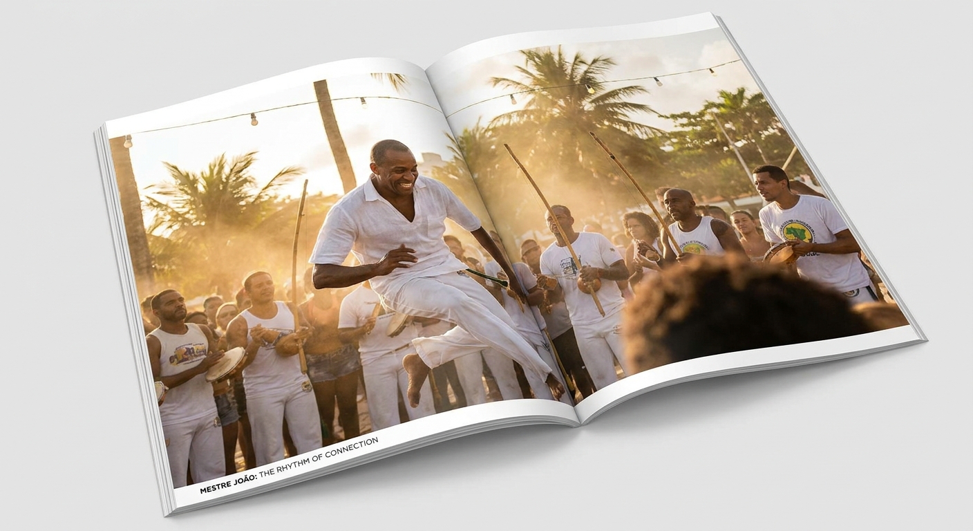 Instrutor de Meditação em Movimento - Capoeira Instrutor de capoeira em movimento com expressão de flow e conexão durante meditação em movimento