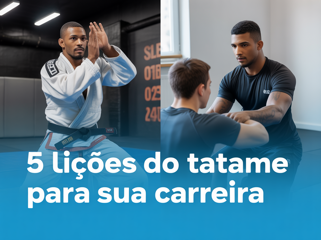 Um personal trainer aplicando os princípios do jiu-jitsu em seu método de treino com um aluno.