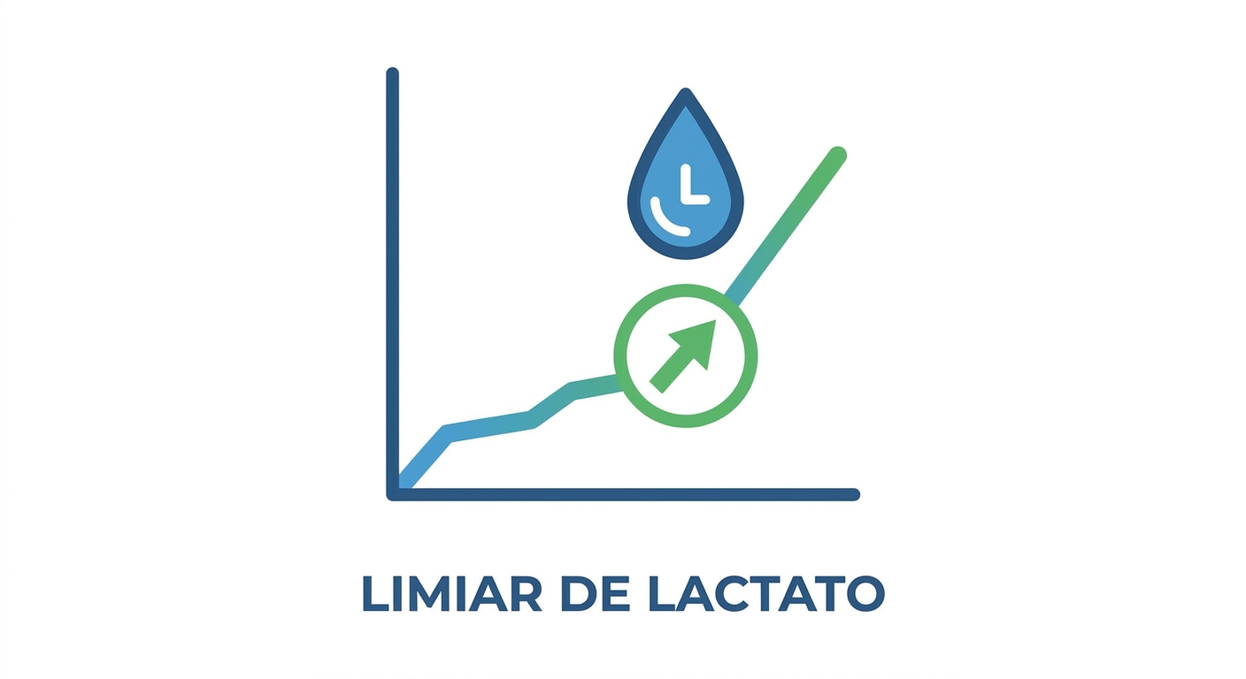 Gráfico com ponto de inflexão destacado e gota de lactato — representação do limiar de lactato (LAn)