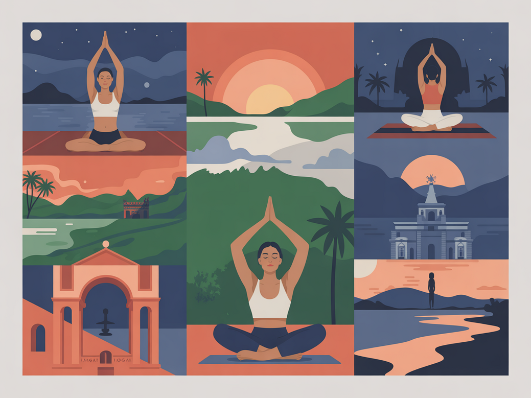 Luzia practicing yoga for travelers in different countries
