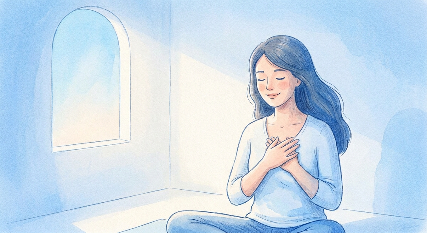 Mãe solo meditando com frases de inspiração e autocuidado em meio à rotina