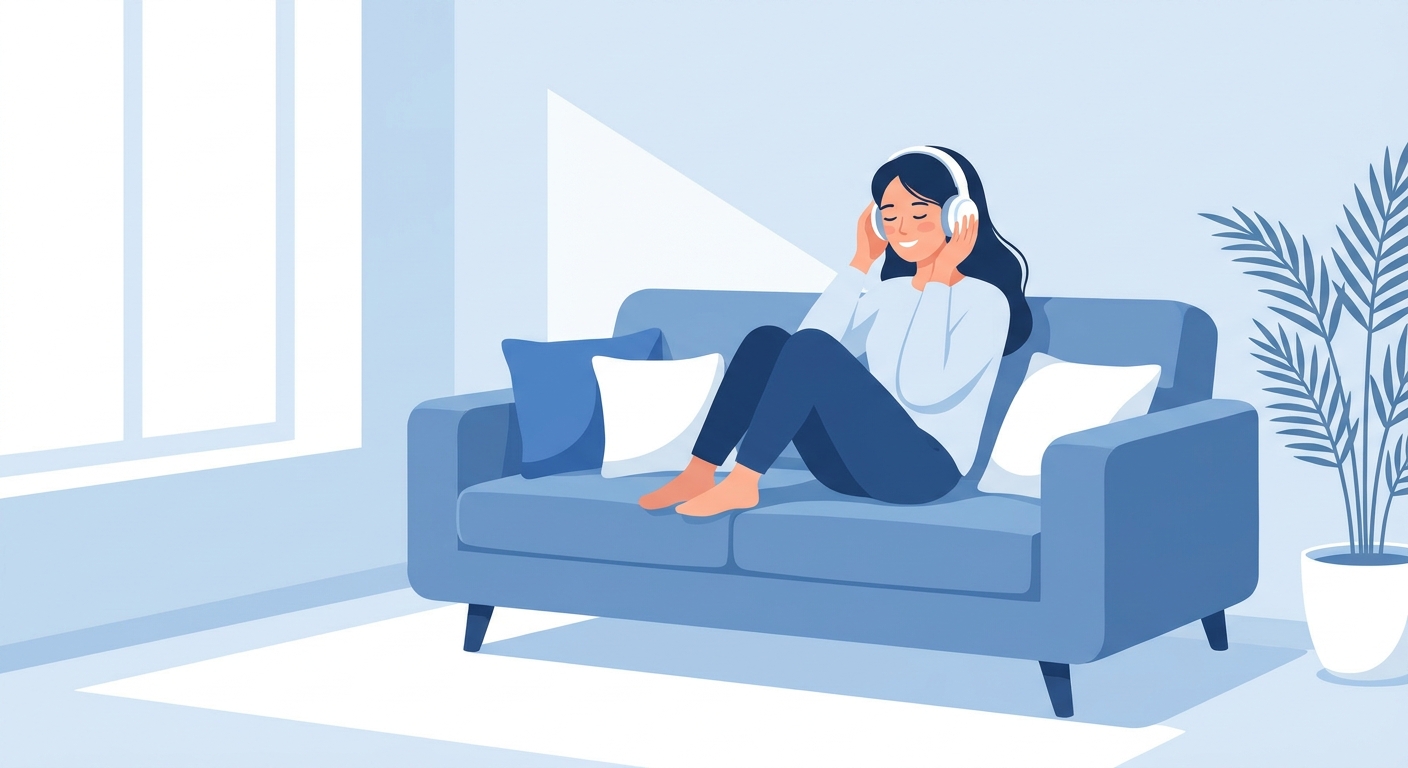 Jovem meditando com o app Vitalizen em um ambiente tranquilo - meditação para iniciantes