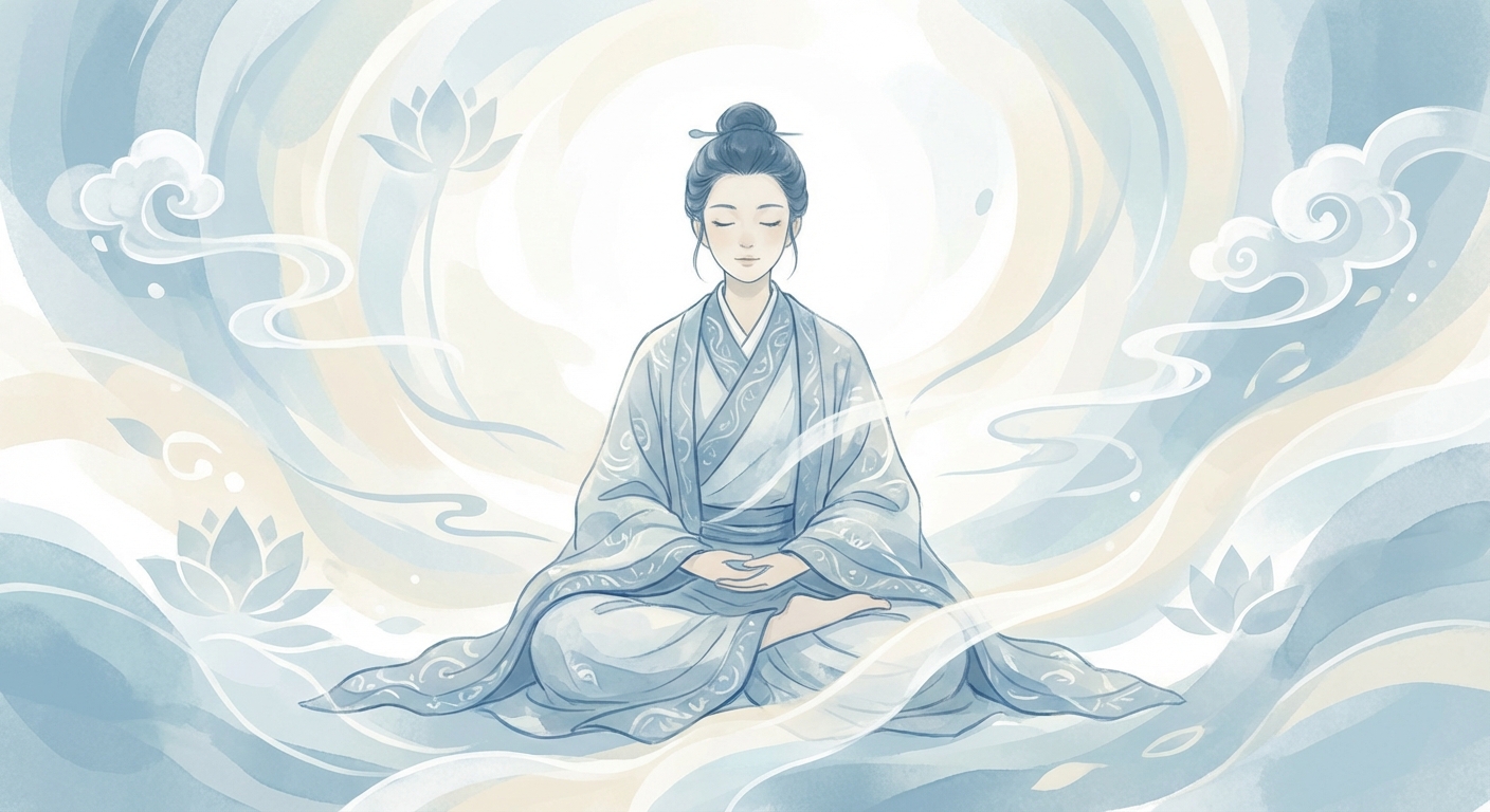 Pessoa praticando meditação mindfulness em ambiente tranquilo com iluminação suave