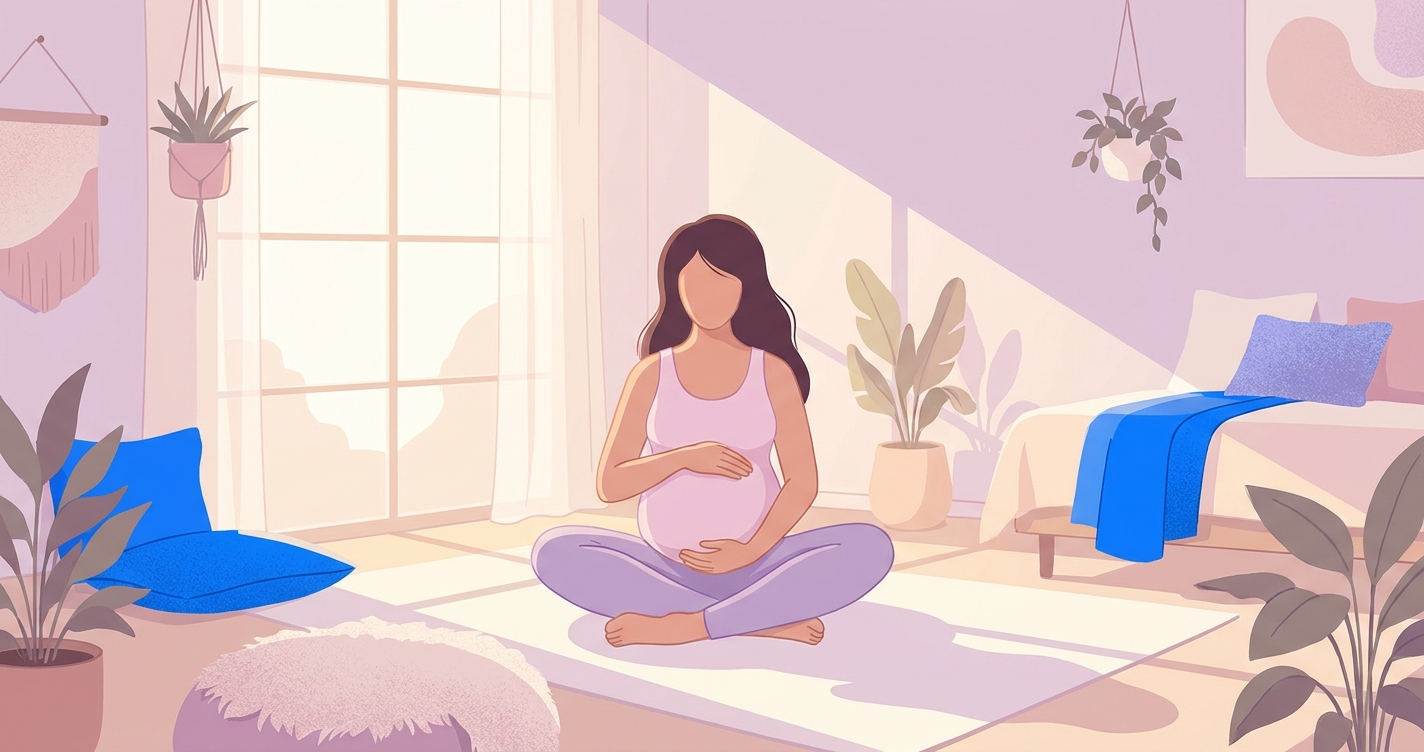 Meditação para gestantes em ambiente calmo e acolhedor