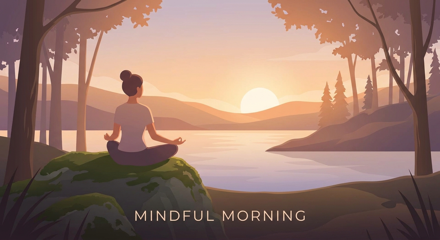 Person meditating peacefully at sunrise for stress relief