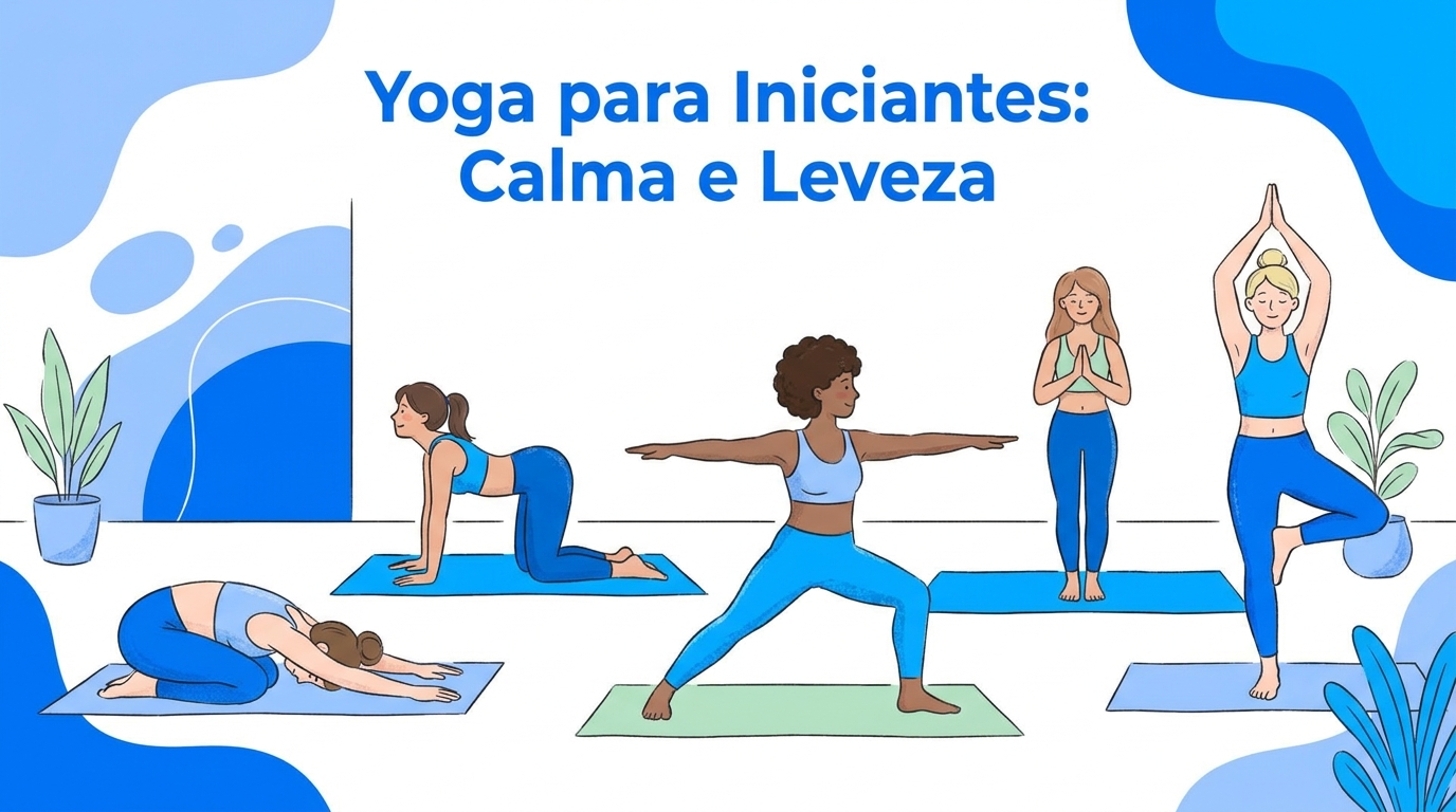 Pessoa praticando postura básica de yoga para iniciantes em ambiente tranquilo