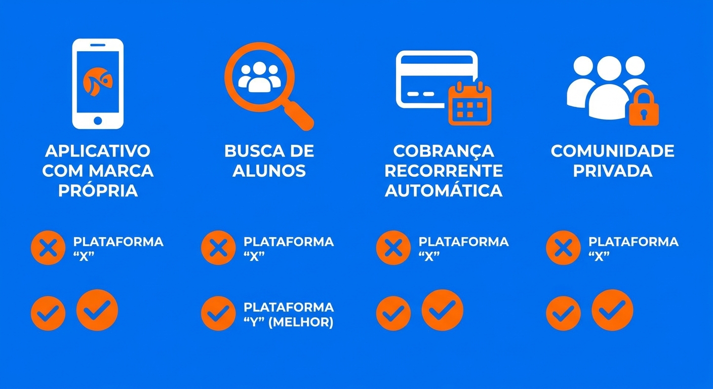infográfico comparativo dos recursos exclusivos da Personal Millbody em relação a outras plataformas