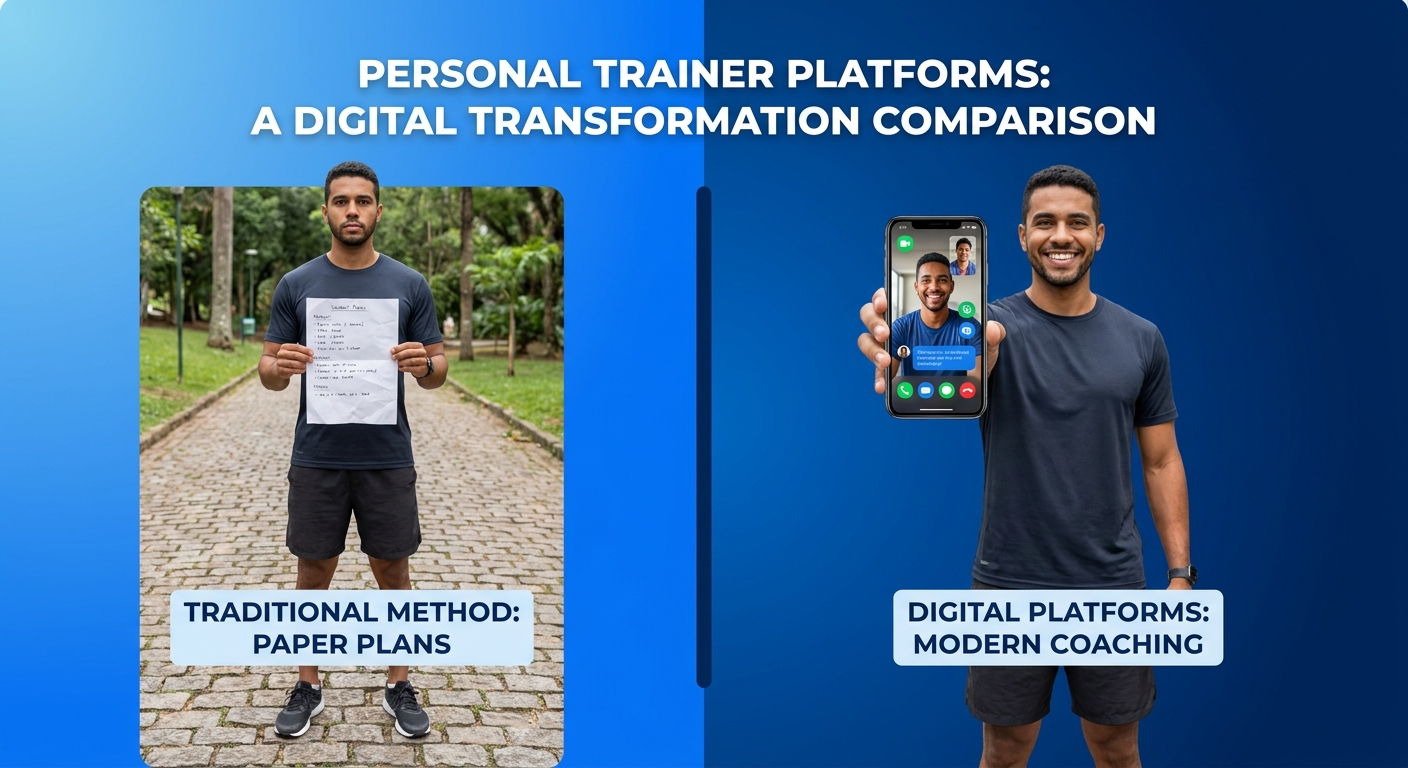 Coach de corrida usando o app Personal Millbody para enviar vídeos e feedback direto aos alunos