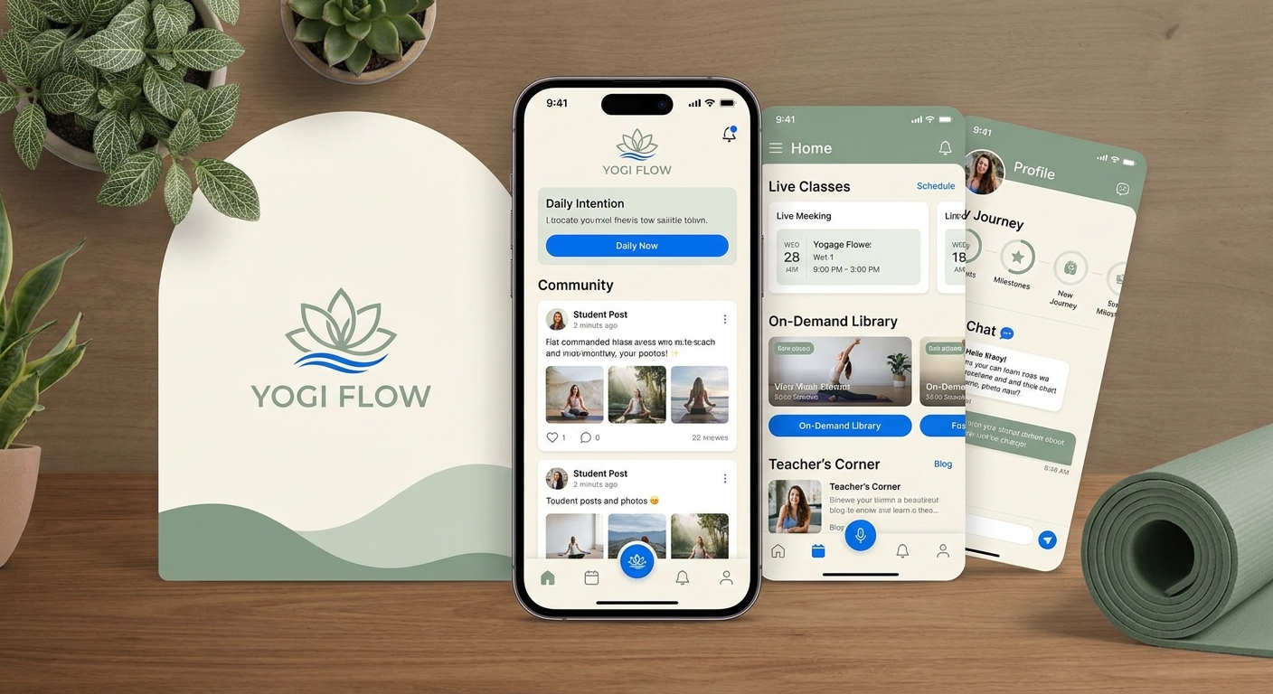 Aplicativo personalizado para professor de yoga na plataforma Personal Millbody