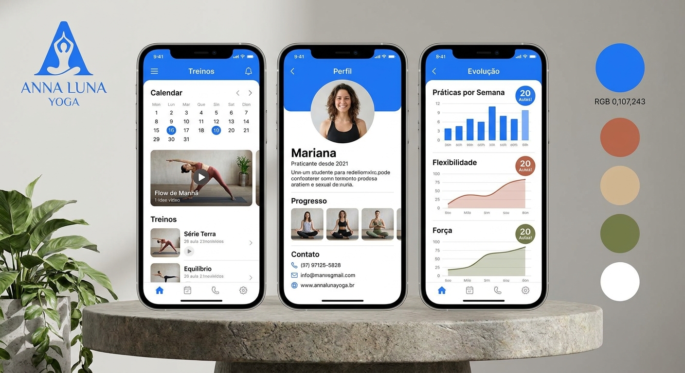 Mockup do app Personal Millbody personalizado com a marca do profissional