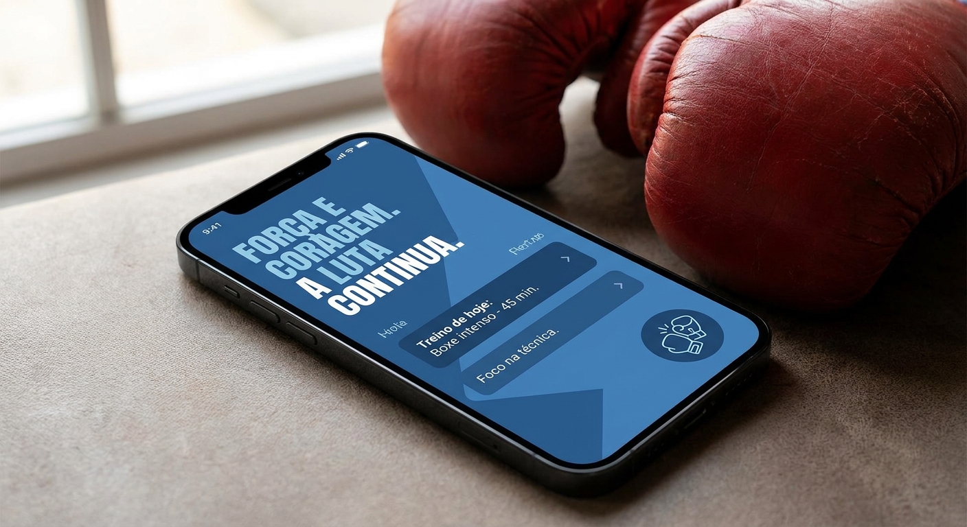personal trainer digital boxe app mockup diario de treino
