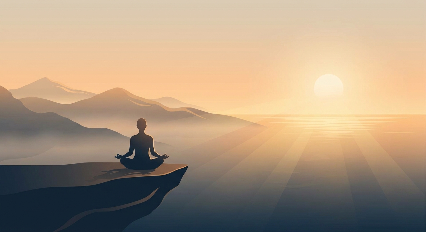 Morning yoga meditation practice at sunrise