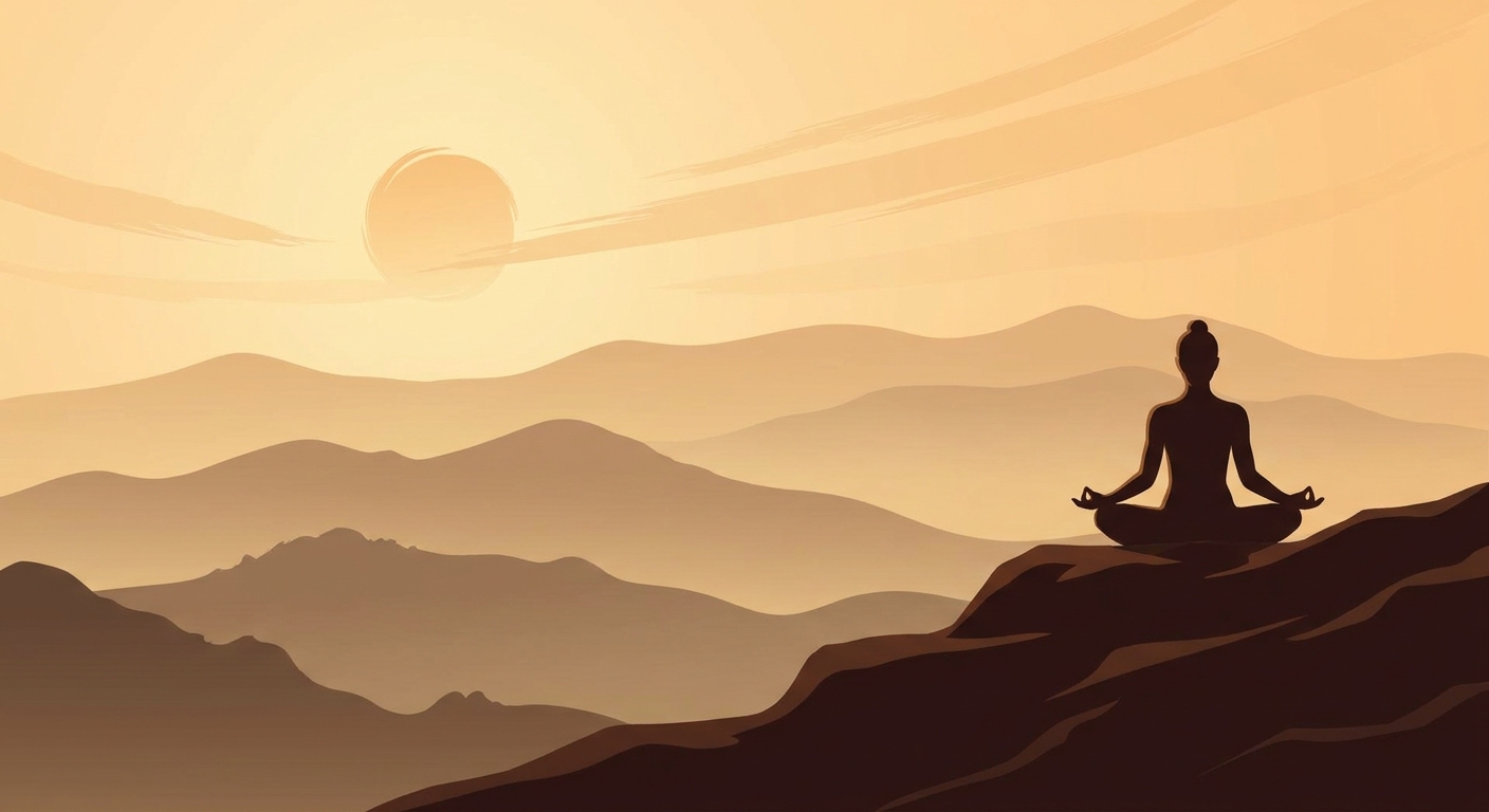 Woman practicing morning yoga and meditation at sunrise