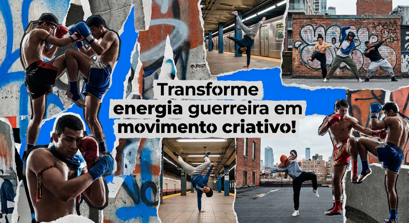 Frases motivacionais do Muay Thai aplicadas em aulas de dança urbana com elementos das artes marciais tailandesas