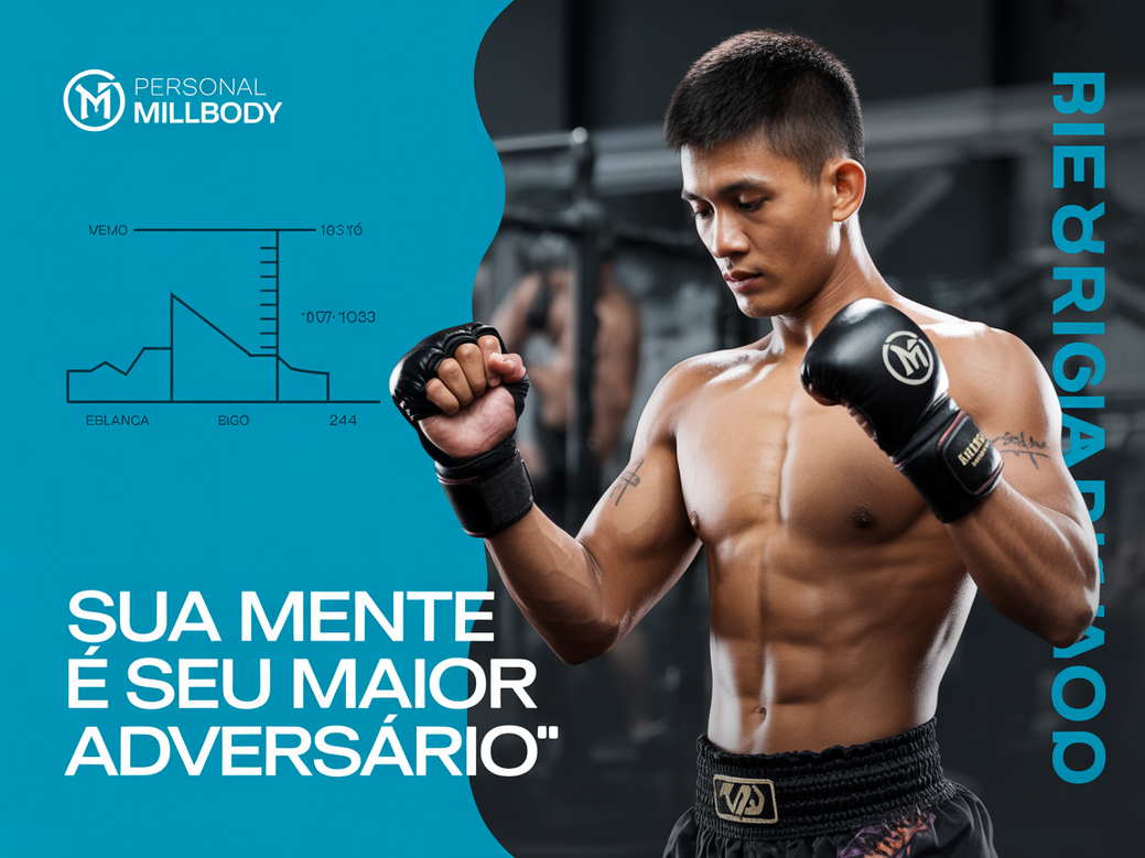 Frases motivacionais do Muay Thai para coaching de emagrecimento com a logo da Personal Millbody