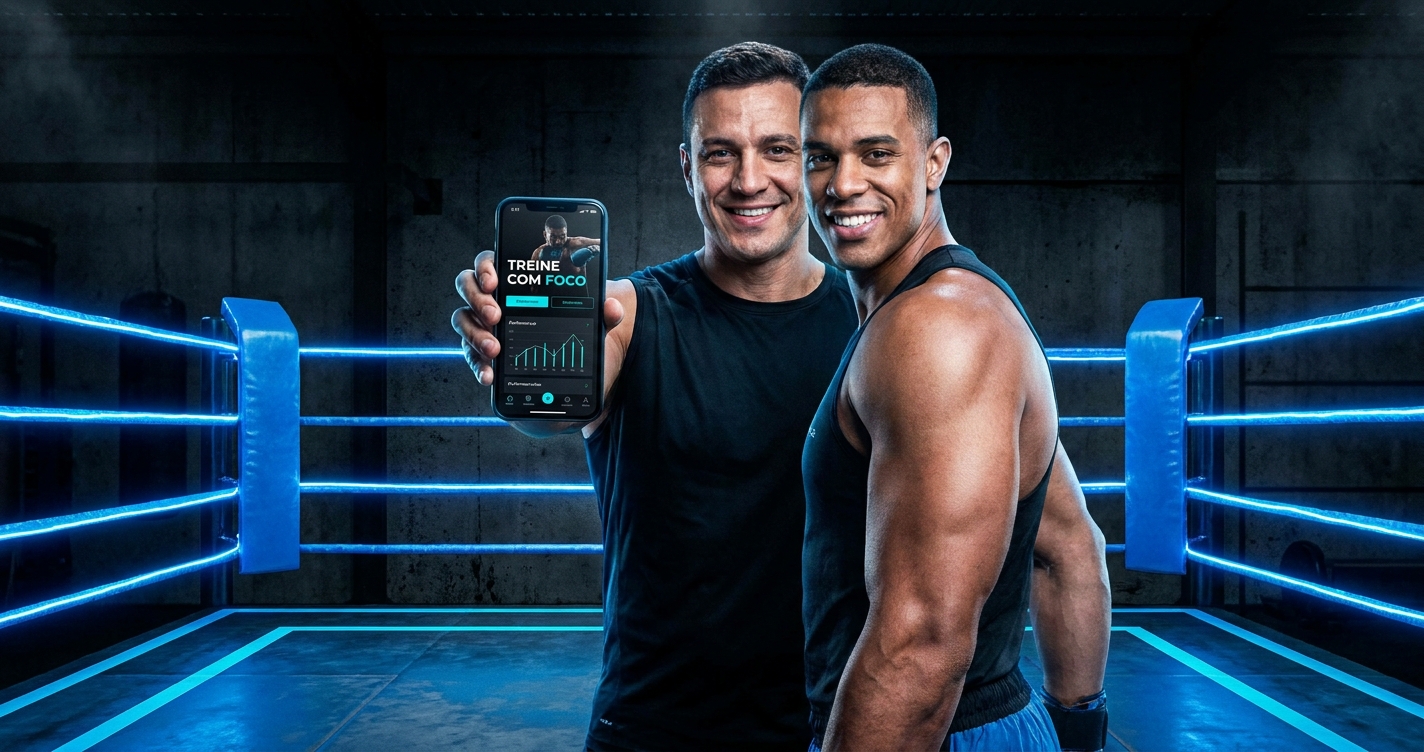 app para personal trainer de boxe millbody personal trainer segurando smartphone