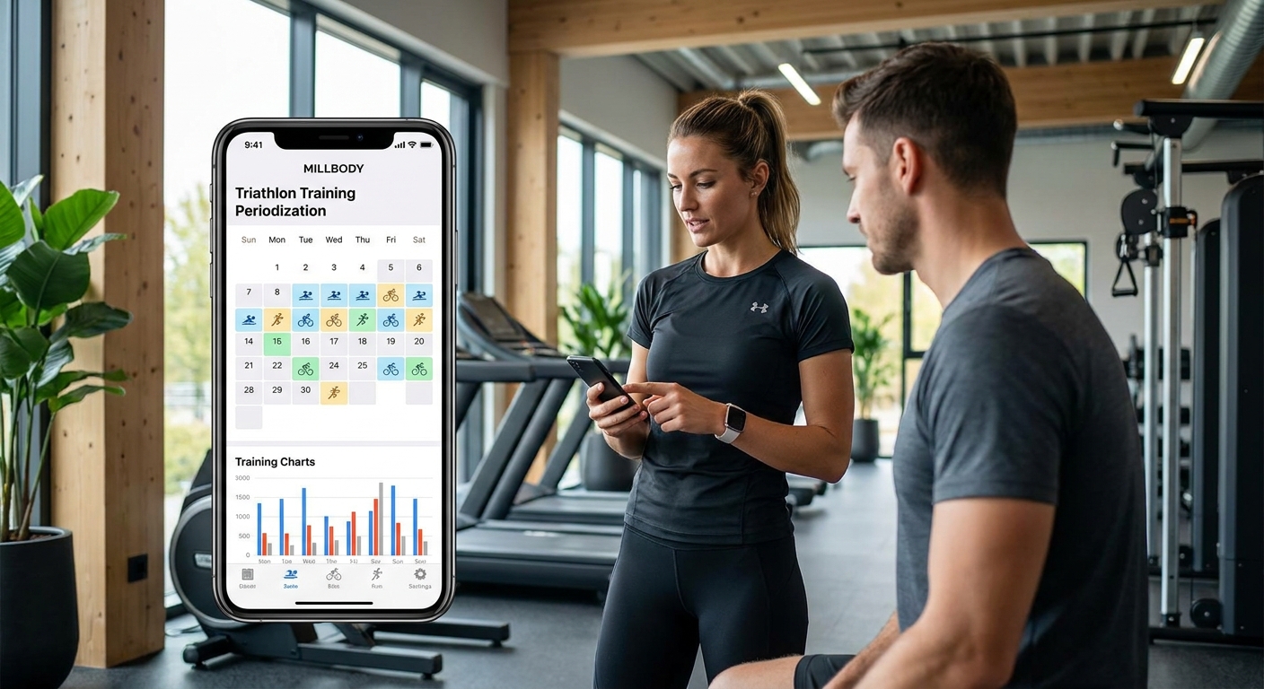 App Personal Millbody para triathlon Personal trainer usando o aplicativo Personal Millbody para periodizar treinos de triathlon