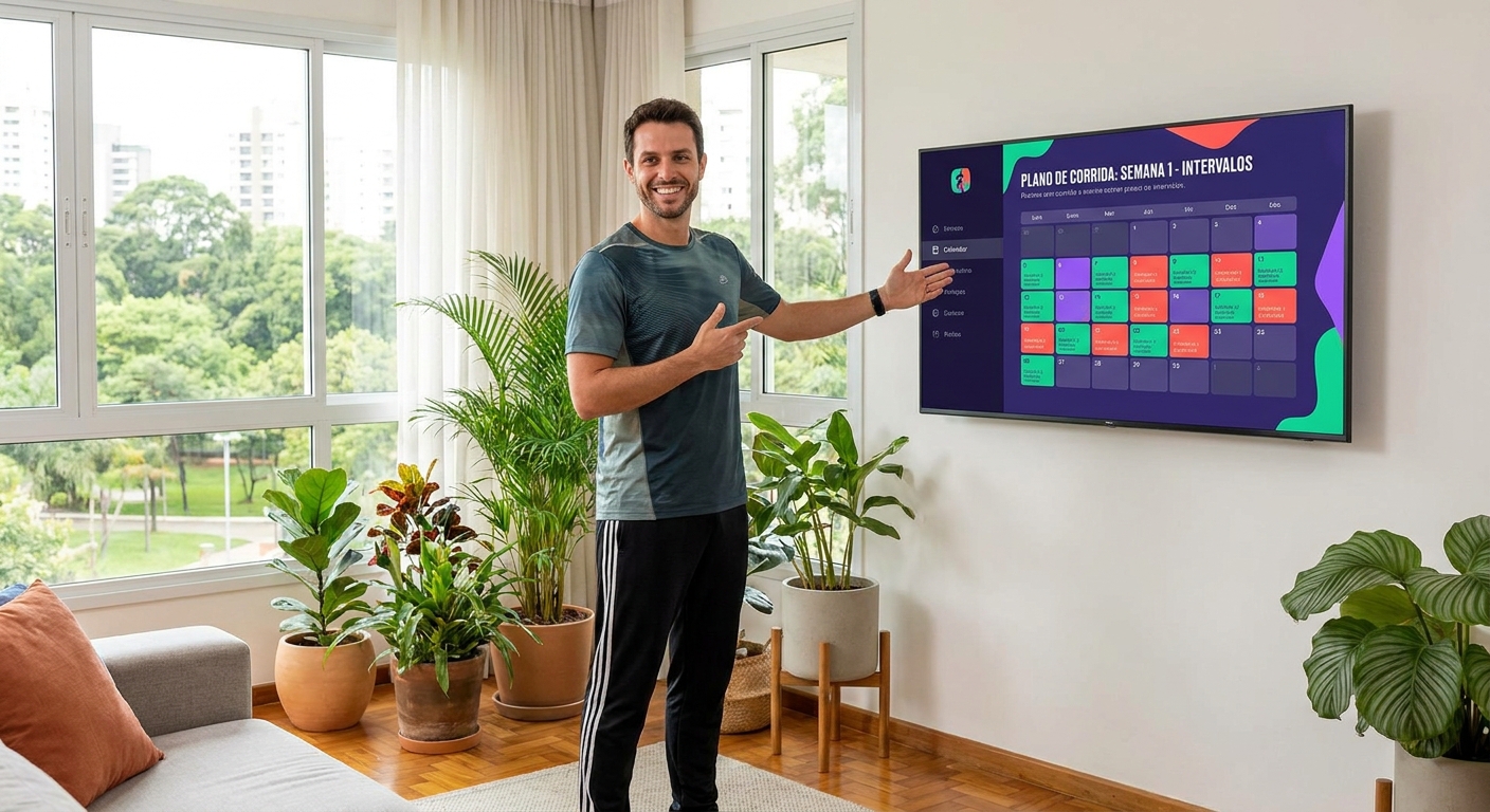 App Personal Millbody na TV — coach de corrida expandindo a marca com planilhas e vídeos na tela grande