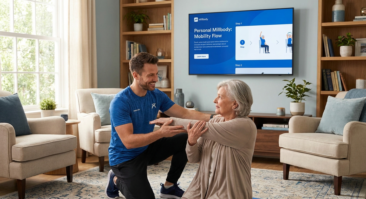 App para TV Personal Trainer – aula de mobilidade articular para idosos